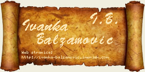 Ivanka Balzamović vizit kartica